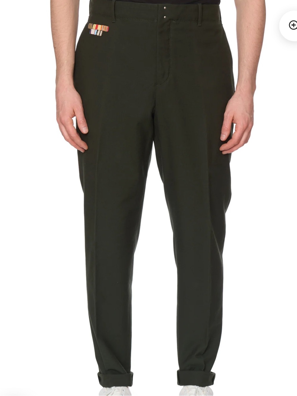 INCOTEX Military Green Cotton-Wool Carrot Fit Chino Officer's Pants NEW Size 52